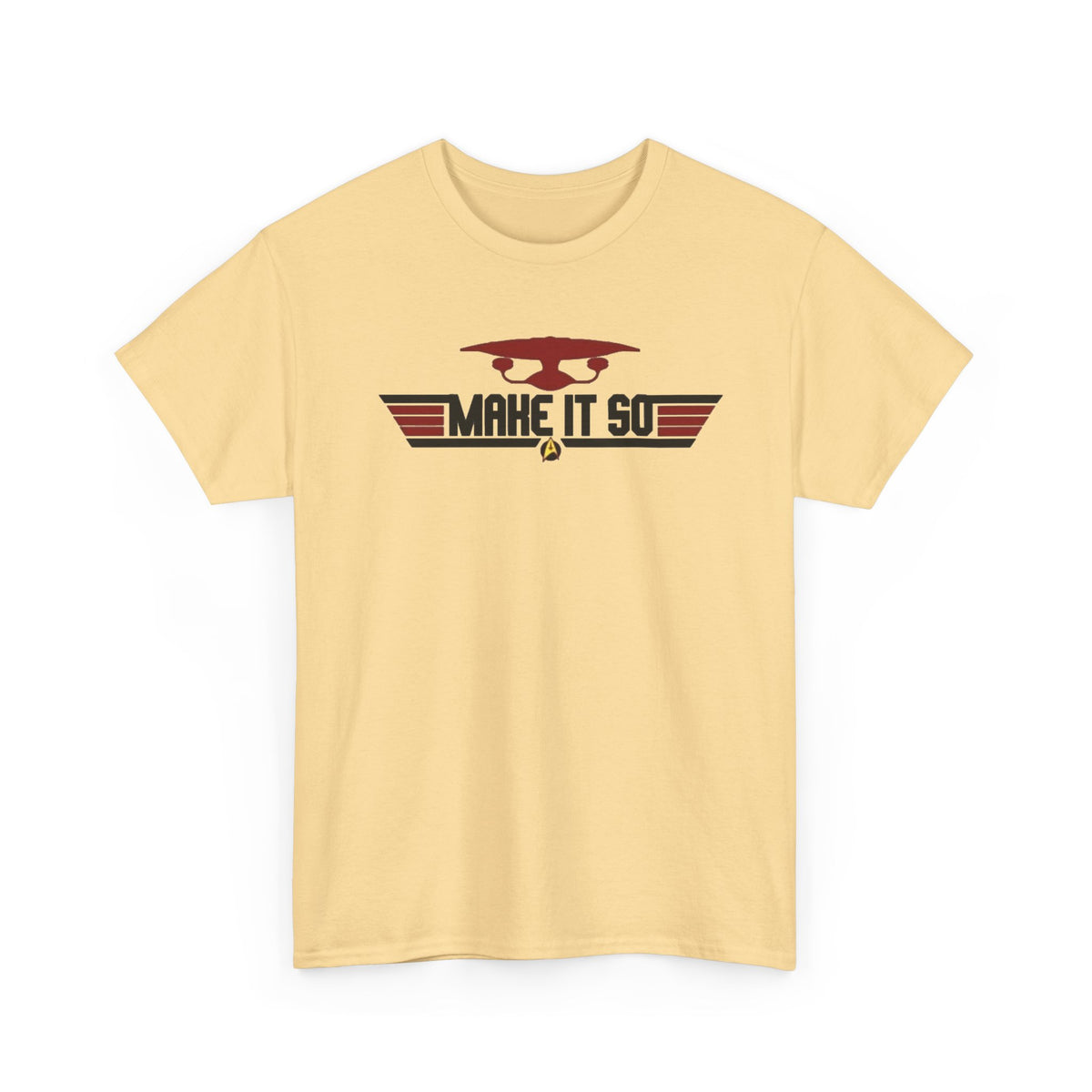 "Make It So" Sci‑Fi Graphic Tee — Retro Starship Emblem T-Shirt