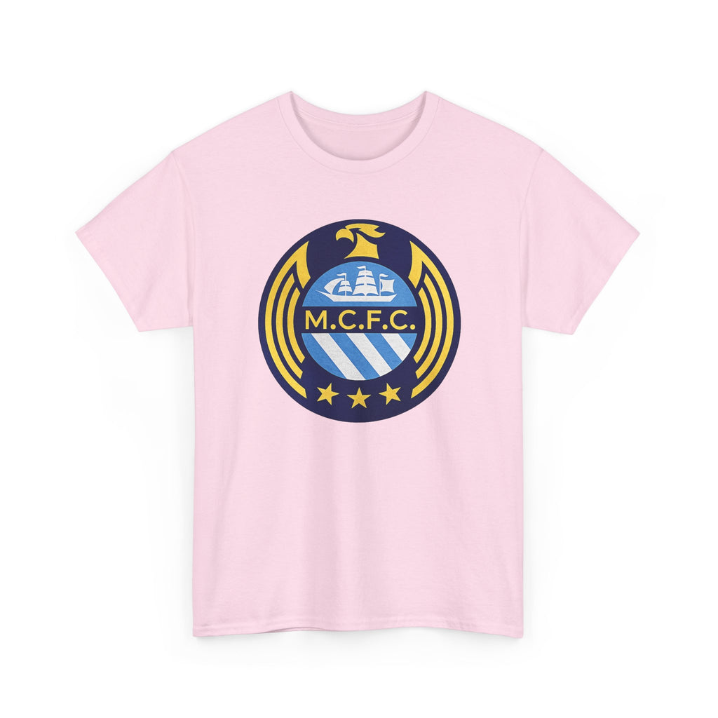 MCFC Crest T-Shirt — Vintage Blue & Gold Soccer Tee