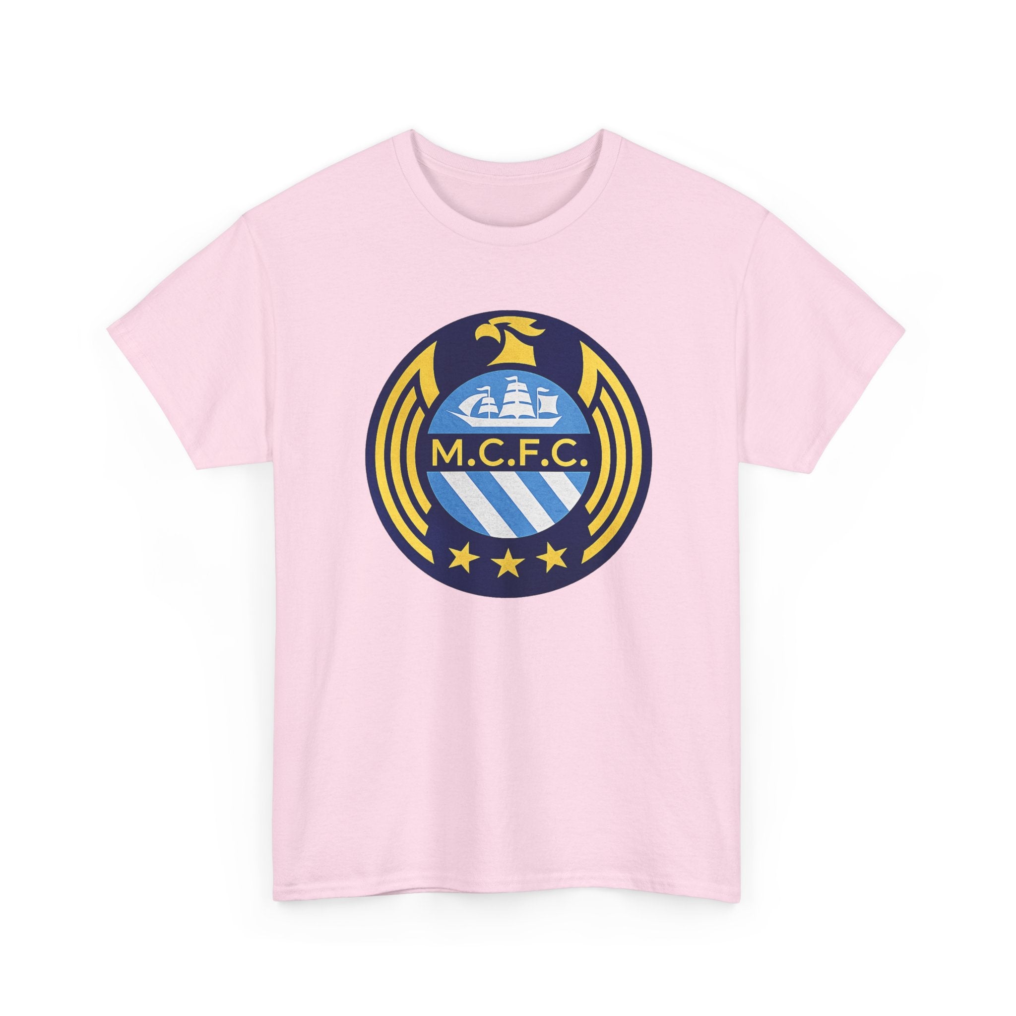 MCFC Crest T-Shirt — Vintage Blue & Gold Soccer Tee
