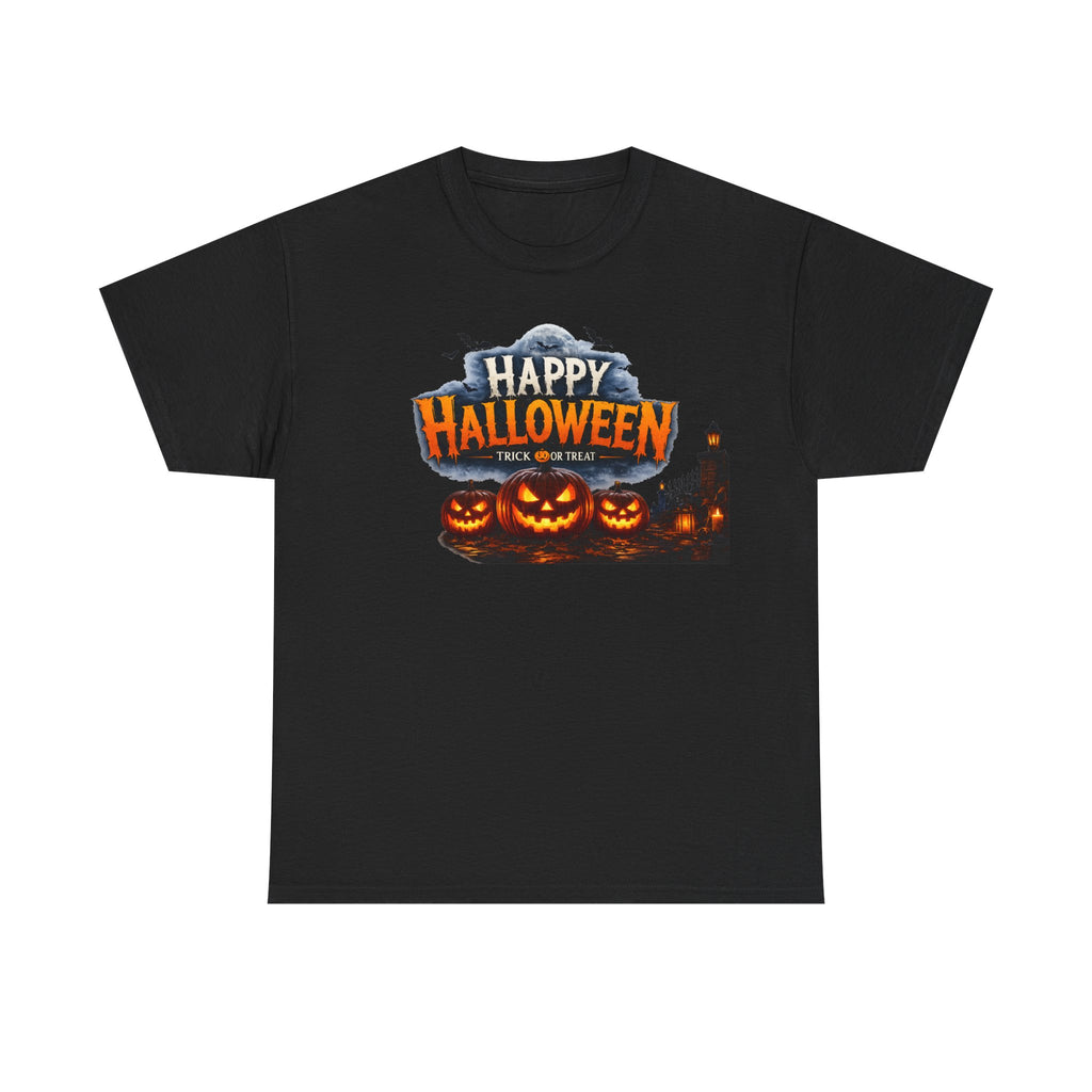 Happy Halloween Pumpkin Tee — Spooky Jack-O'-Lanterns Graphic Shirt