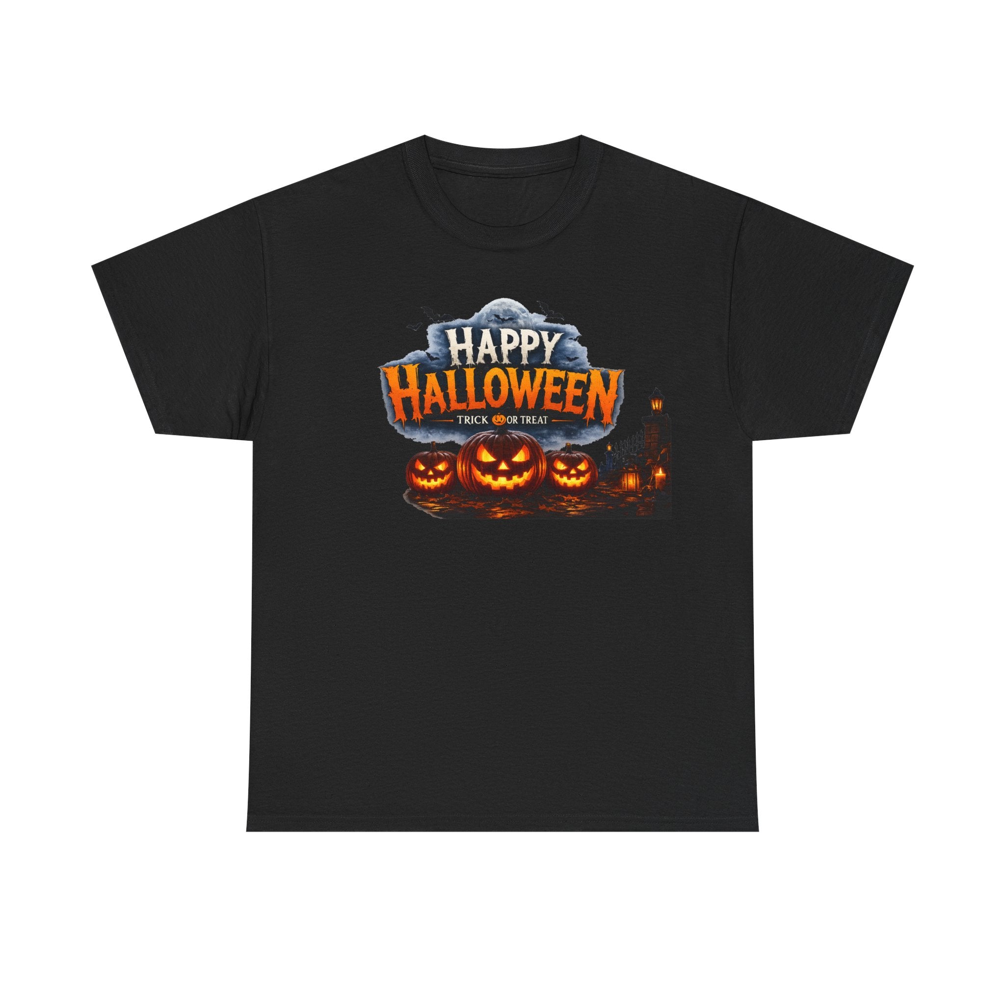 Happy Halloween Pumpkin Tee — Spooky Jack-O'-Lanterns Graphic Shirt