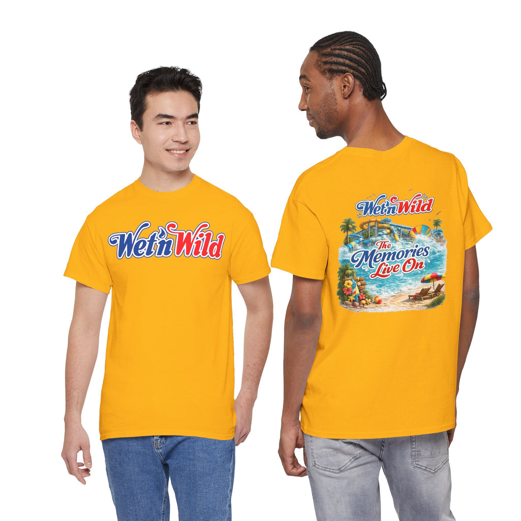 Wet'n Wild Beach Tee — "The Memories Live On" Retro Island Graphic Shirt