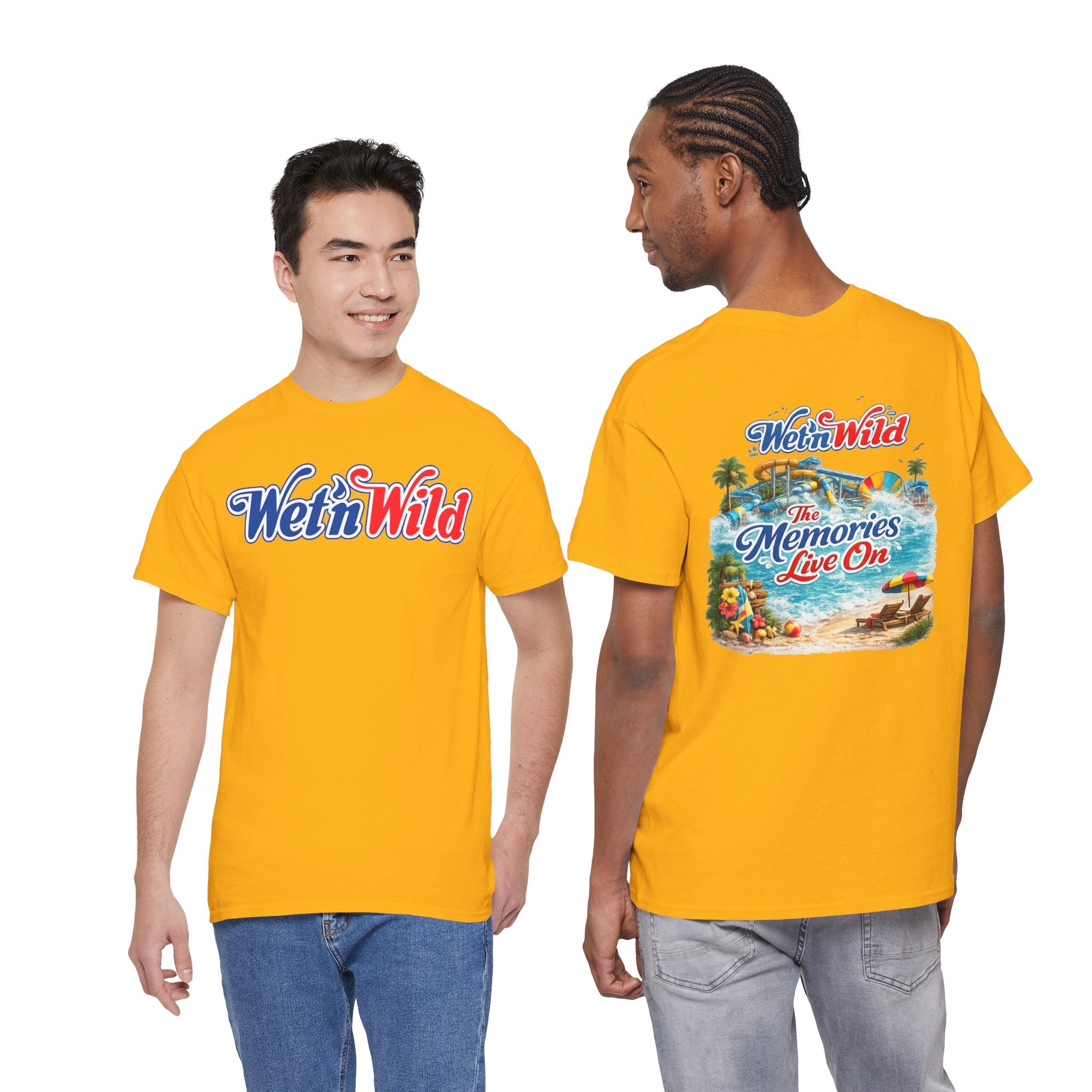 Wet'n Wild Beach Tee — "The Memories Live On" Retro Island Graphic Shirt