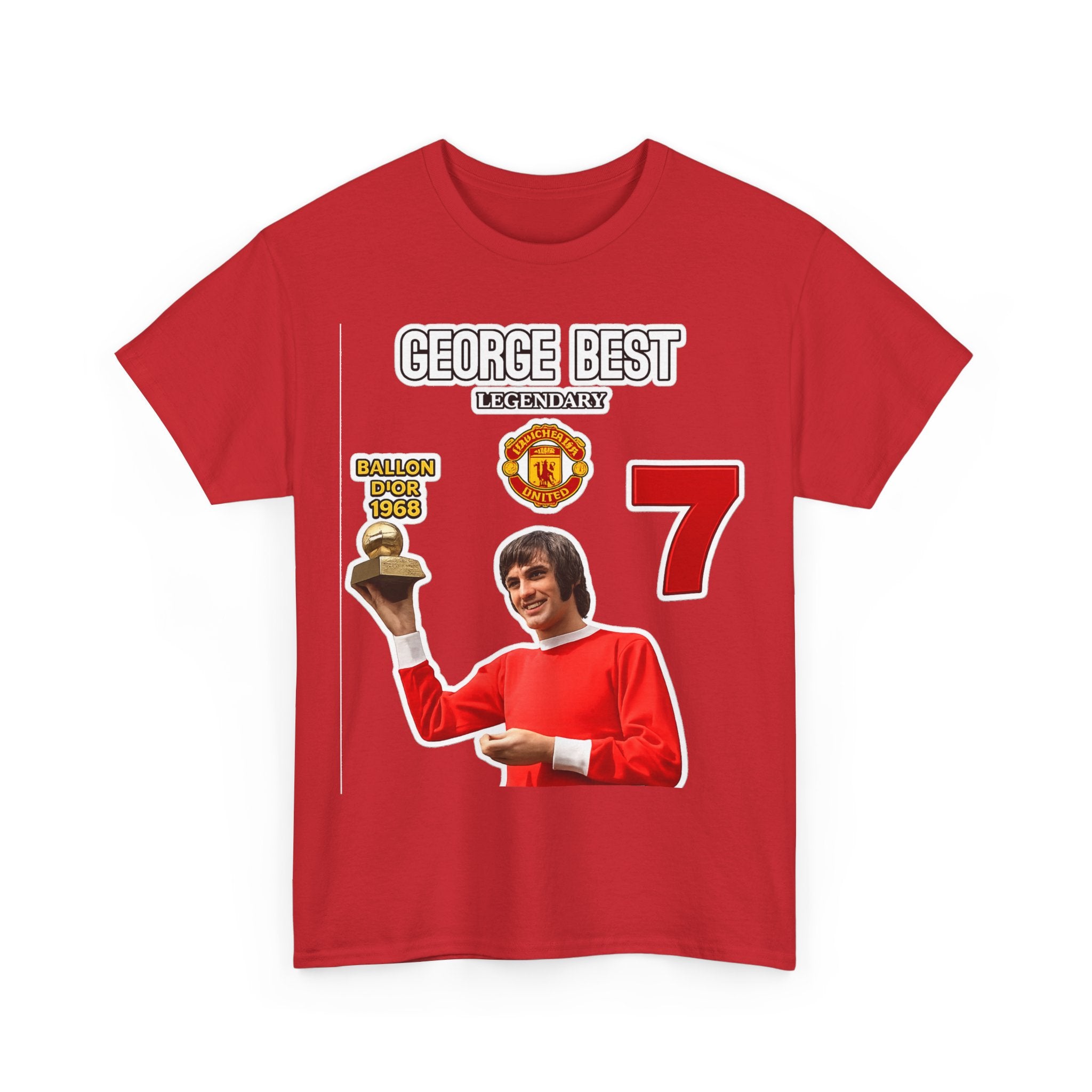George Best Manchester United #7 Vintage Soccer T-Shirt – Ballon d'Or Tribute