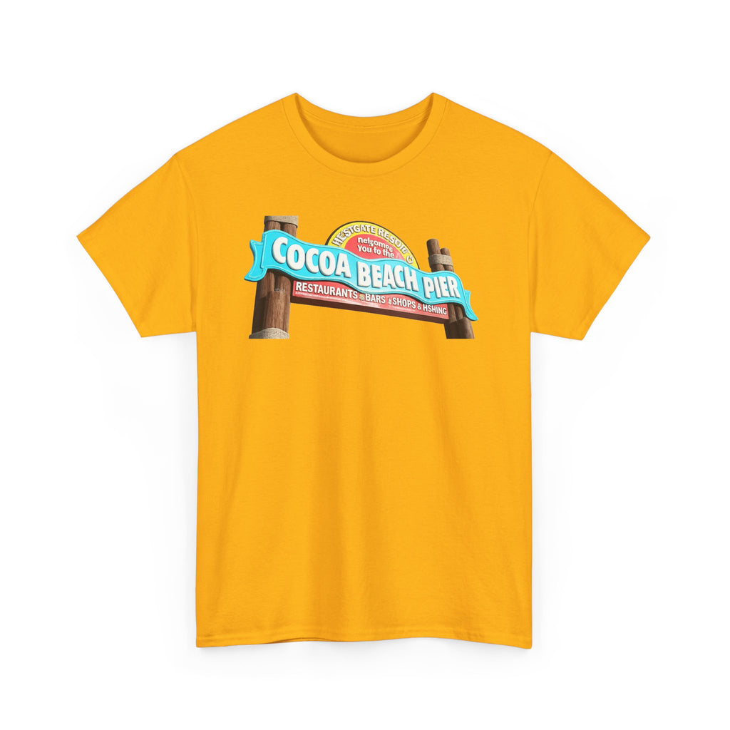 Cocoa Beach Pier T‑Shirt — Retro Beach Sign Vacation Tee
