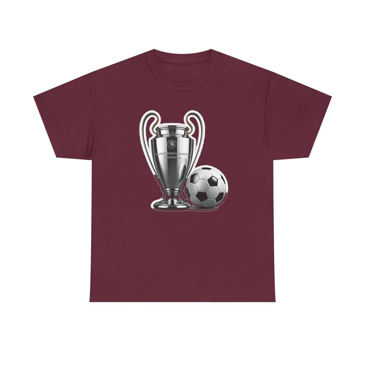 European Cup / Champions League Trophy & Ball Graphic Cotton T-Shirt