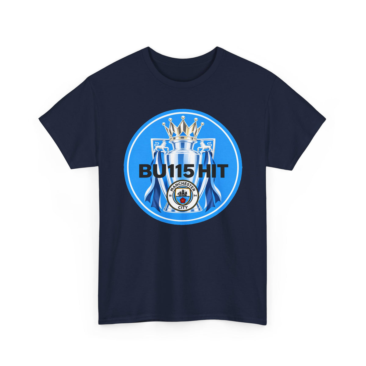 Manchester City Anti Premier League Charges Cotton T-Shirt — 'BU11SH1T' Blue Crown Football Shirt