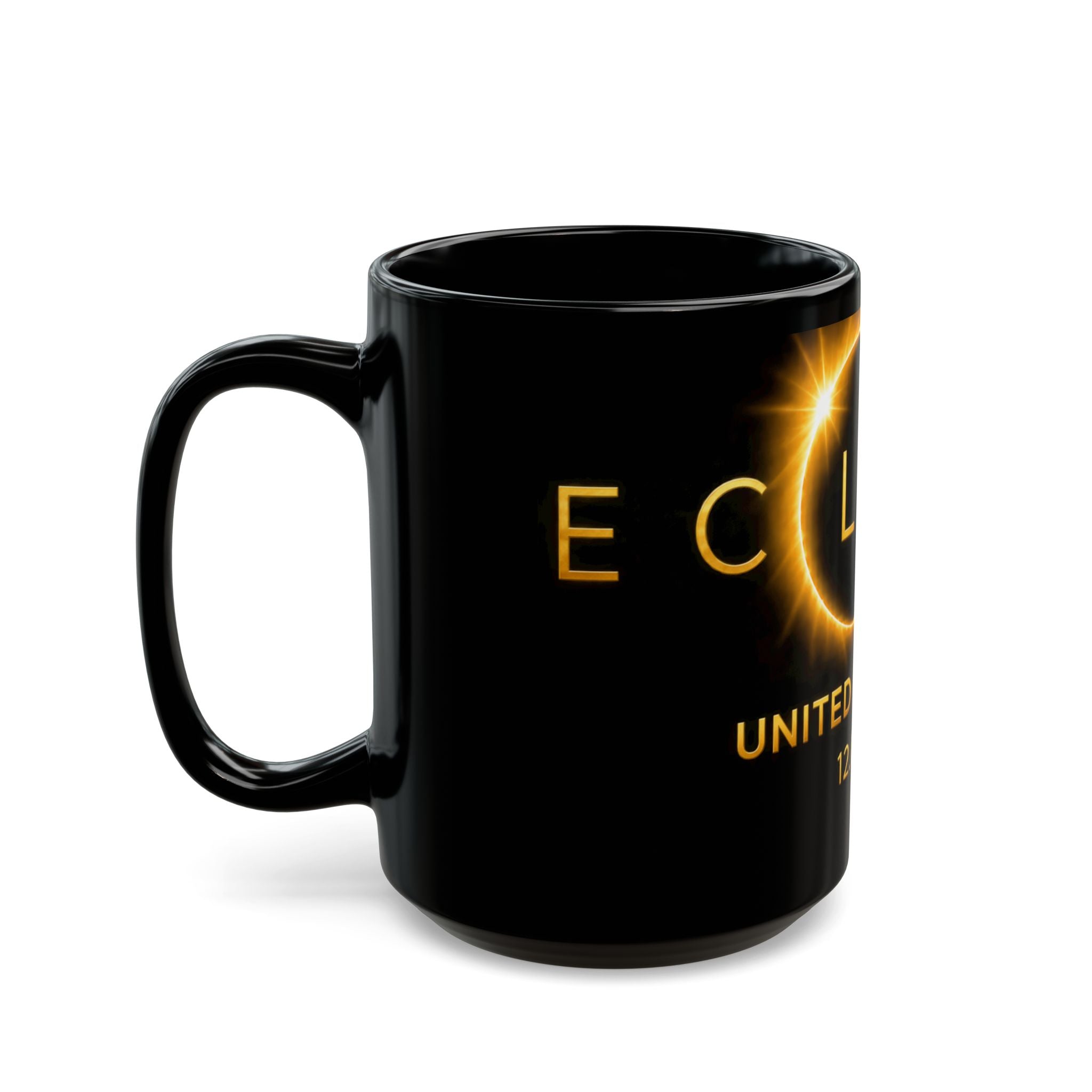 Eclipse 2026 Souvenir Mug — United Kingdom 12.08.26 Black Ceramic