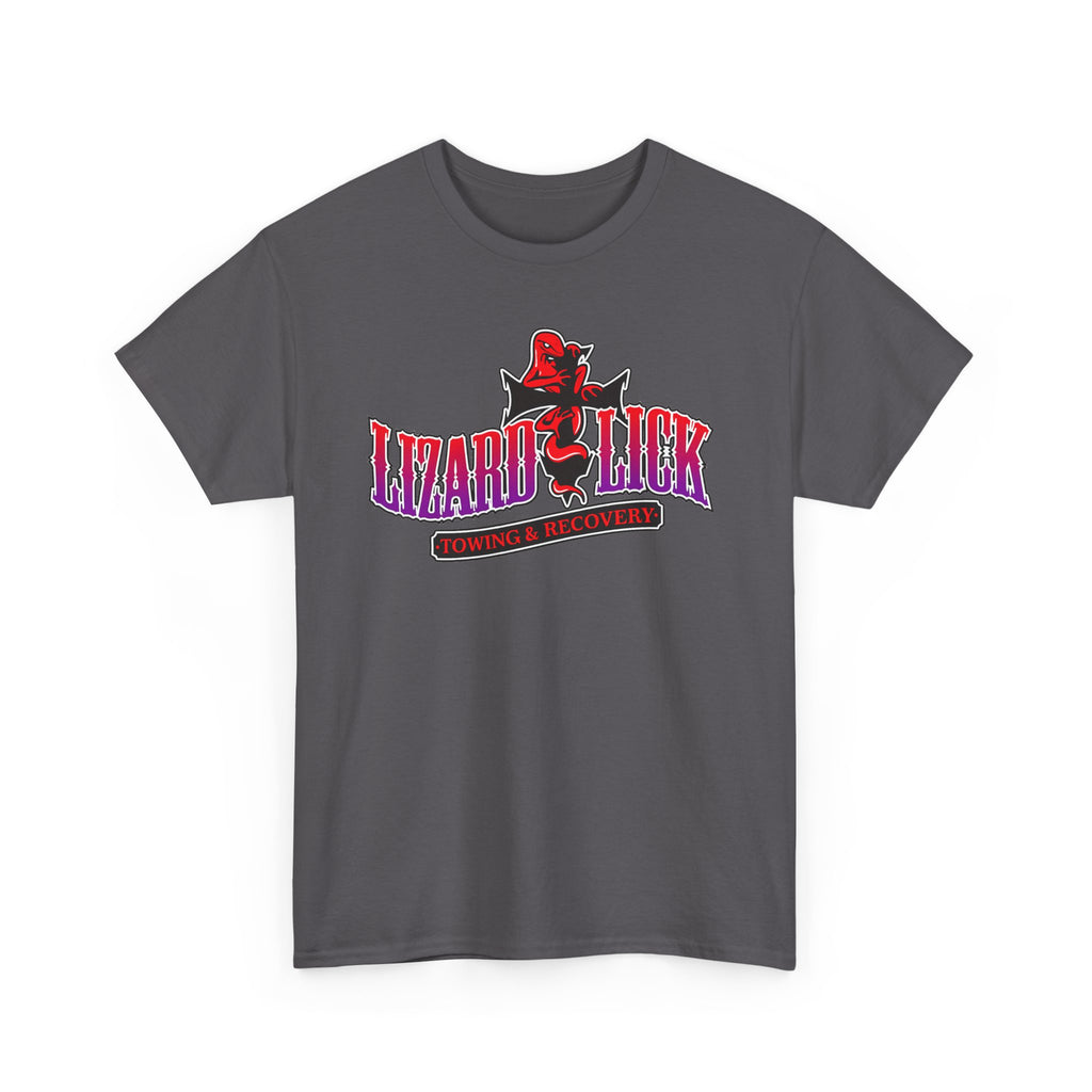 Lizard Lick T-Shirt — Retro Neon Logo Tee with Lizard & Cowboy Graphic