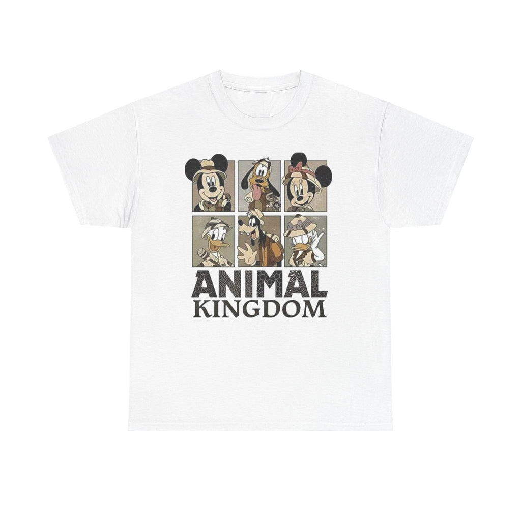 Animal Kingdom Graphic Tee — Vintage Cartoon Character Panel