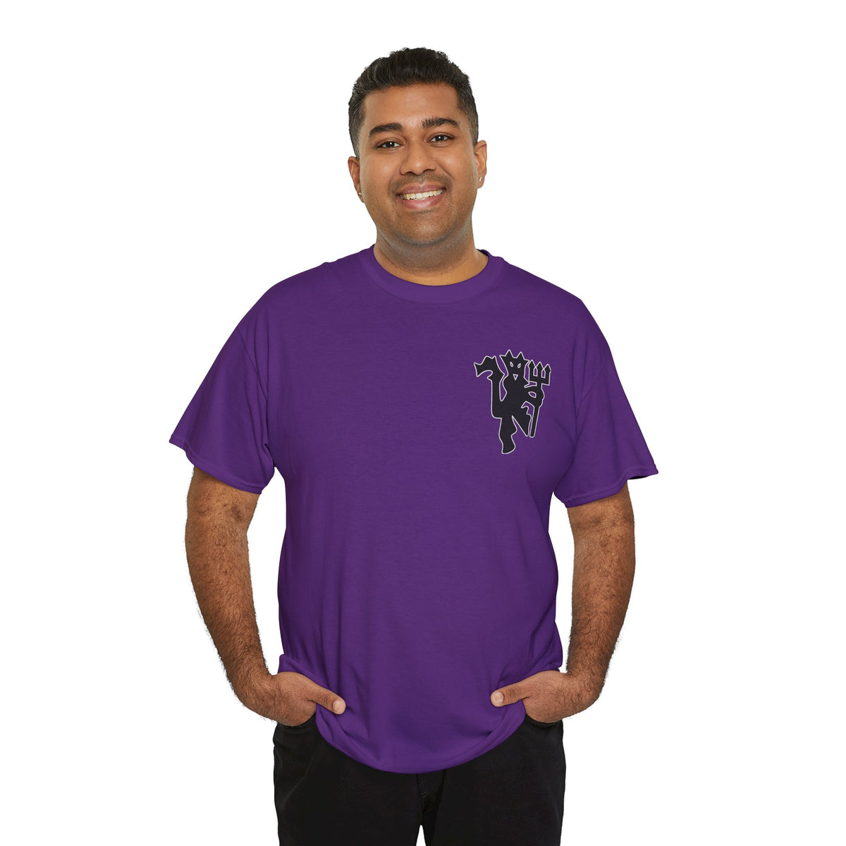Manchester United Devil Cotton T-Shirt – Retro Trident Football Crest Tee