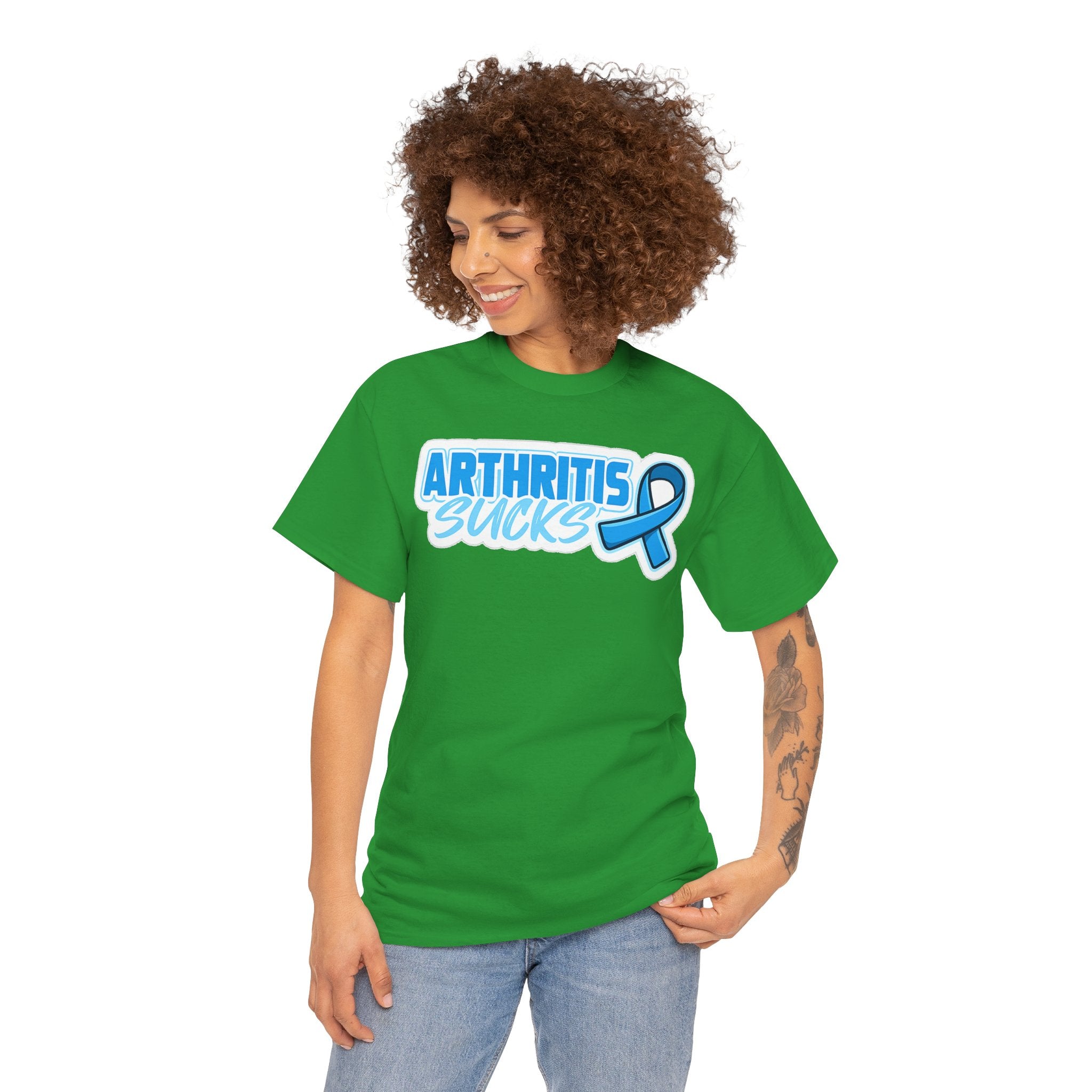 Arthritis Sucks T-Shirt with Awareness Ribbon — Arthritis Support Tee