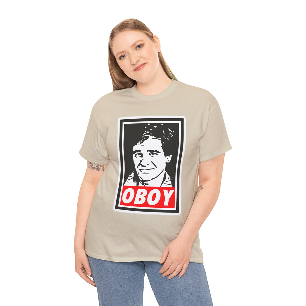 Oboy Quantum Leap Graphic Tee — Retro Pop Art Portrait T‑Shirt