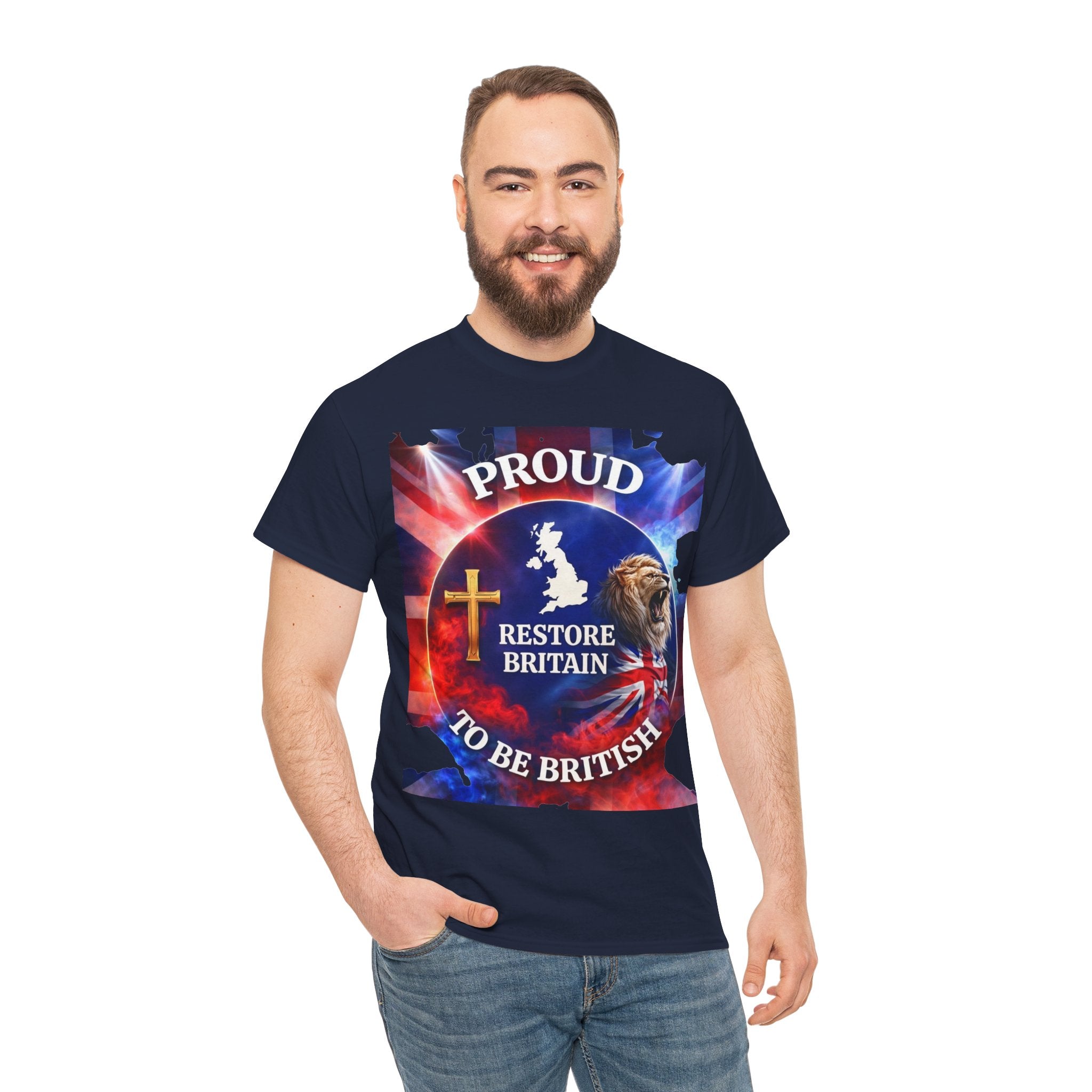 Proud to Be British Restore Britain Cotton T‑Shirt