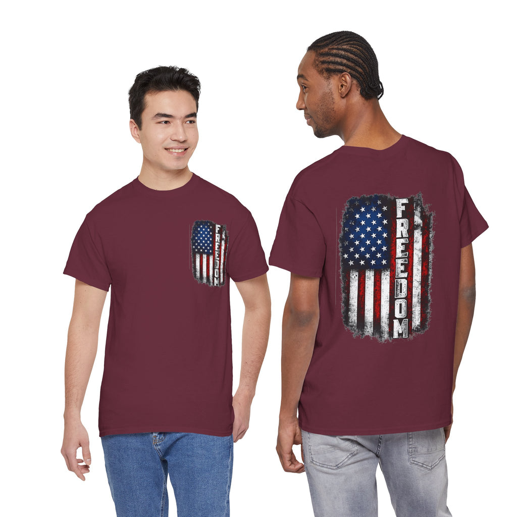 Freedom American Flag T-Shirt — Distressed USA Patriotic Tee