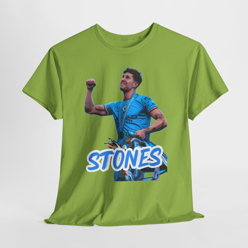 John Stones Manchester City Soccer Fan Tee — Blue Player Graphic T-Shirt