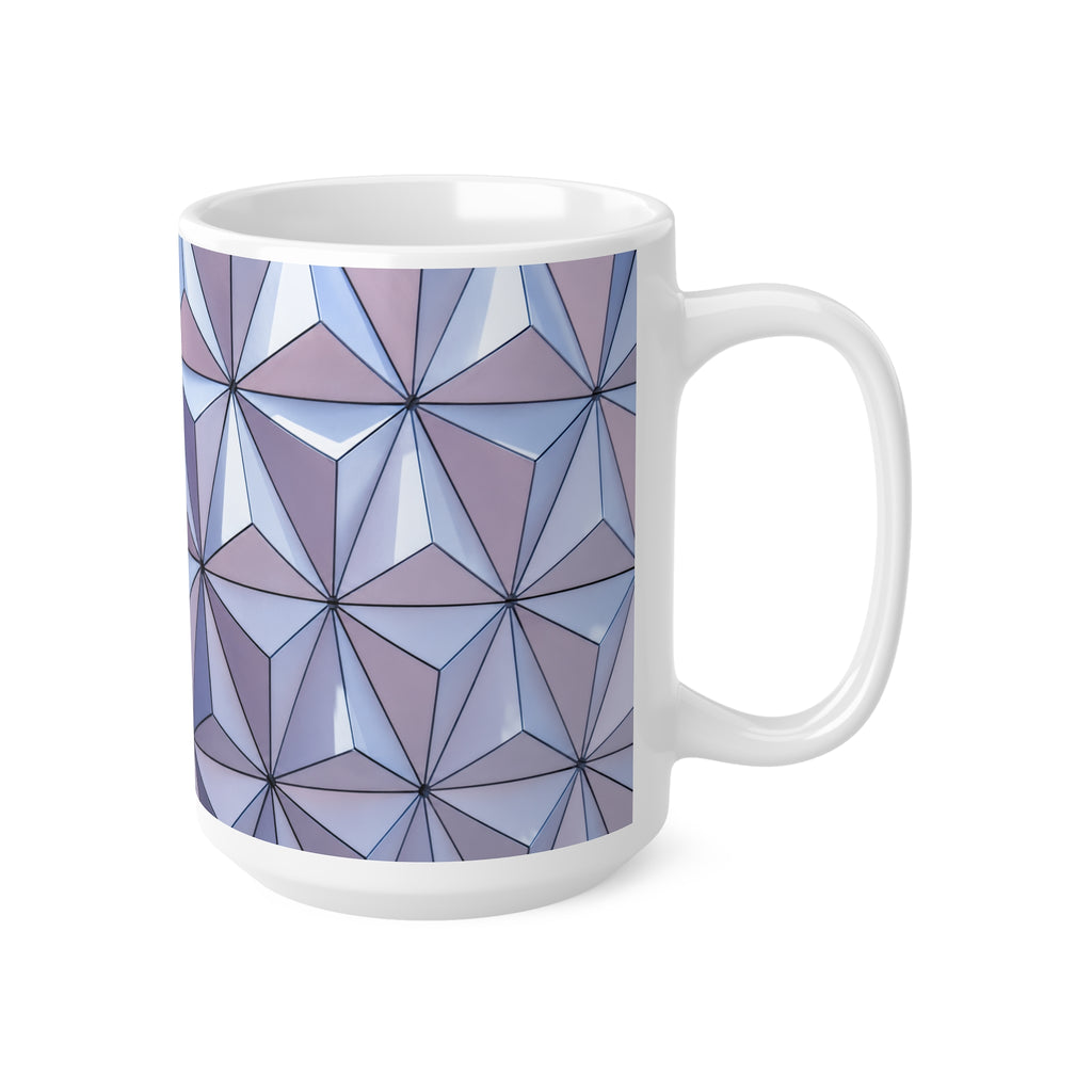Epcot Geometric Prism Ceramic Mug — Purple Blue Patterned Coffee Cup (11oz & 15oz)
