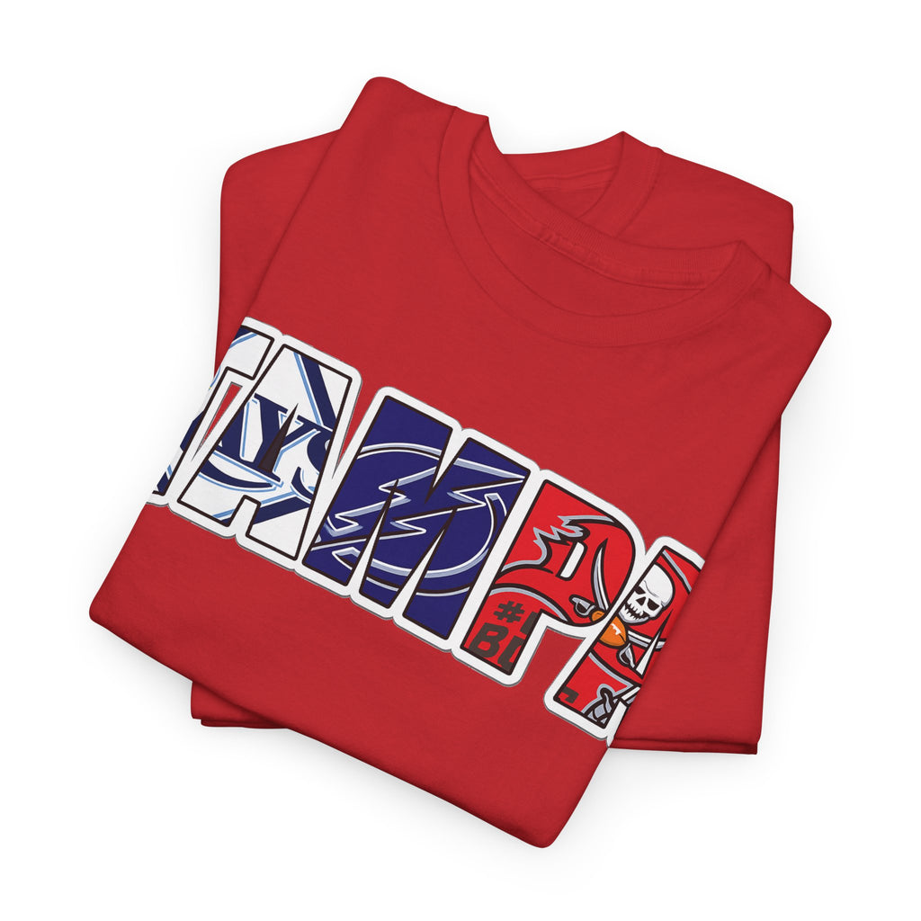 Tampa Block Letter Tee — Florida Flag Graphic T‑Shirt