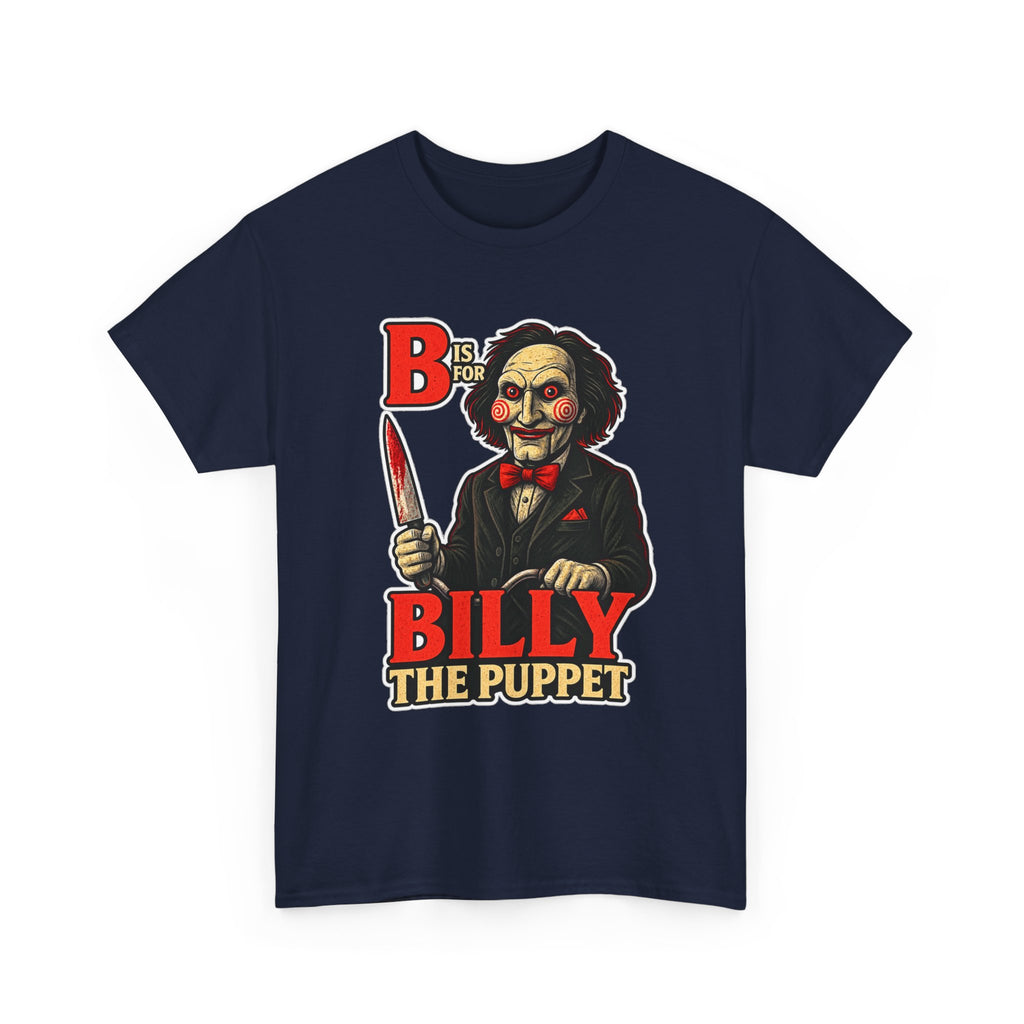 Billy the Puppet Horror Tee — Jigsaw-Style Killer Doll Graphic T-Shirt