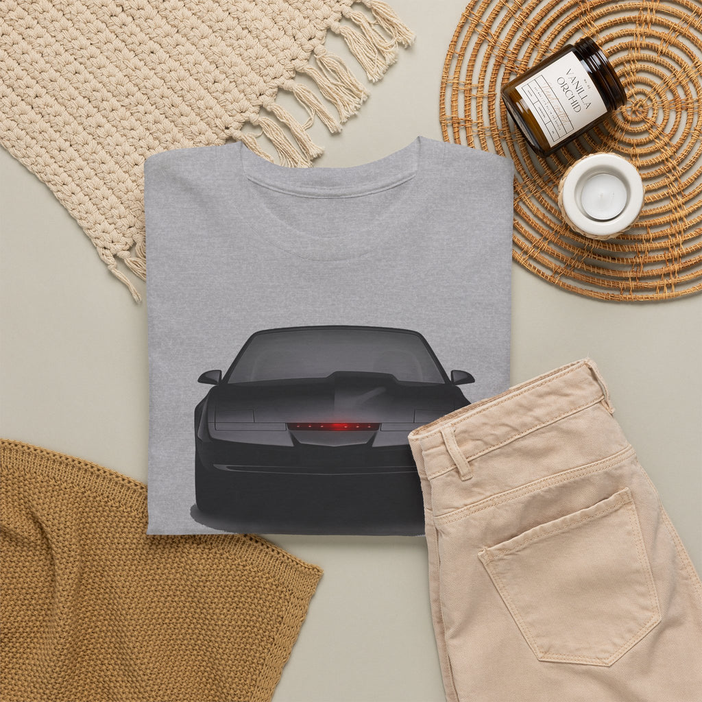 KITT-Inspired Retro Sports Car Tee — Front View Knight Rider Car Graphic Shirt