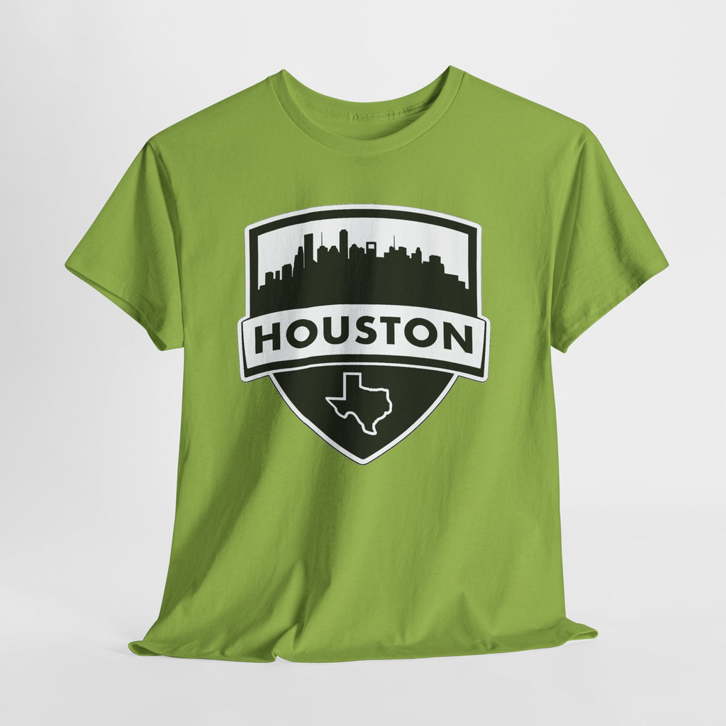 Houston Skyline Shield T-Shirt — Texas Outline City Pride Tee