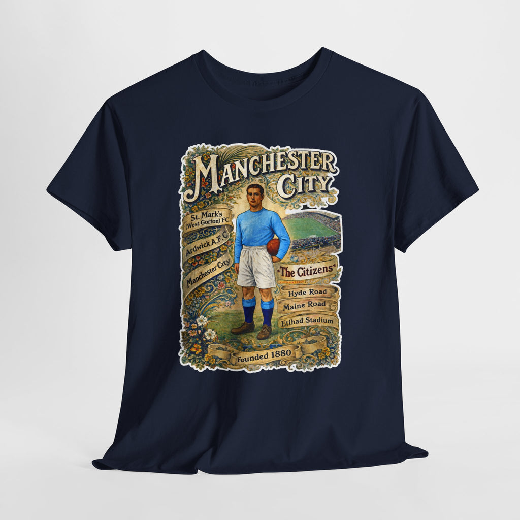 Manchester City Vintage Football Tee — Retro Soccer Graphic T-Shirt