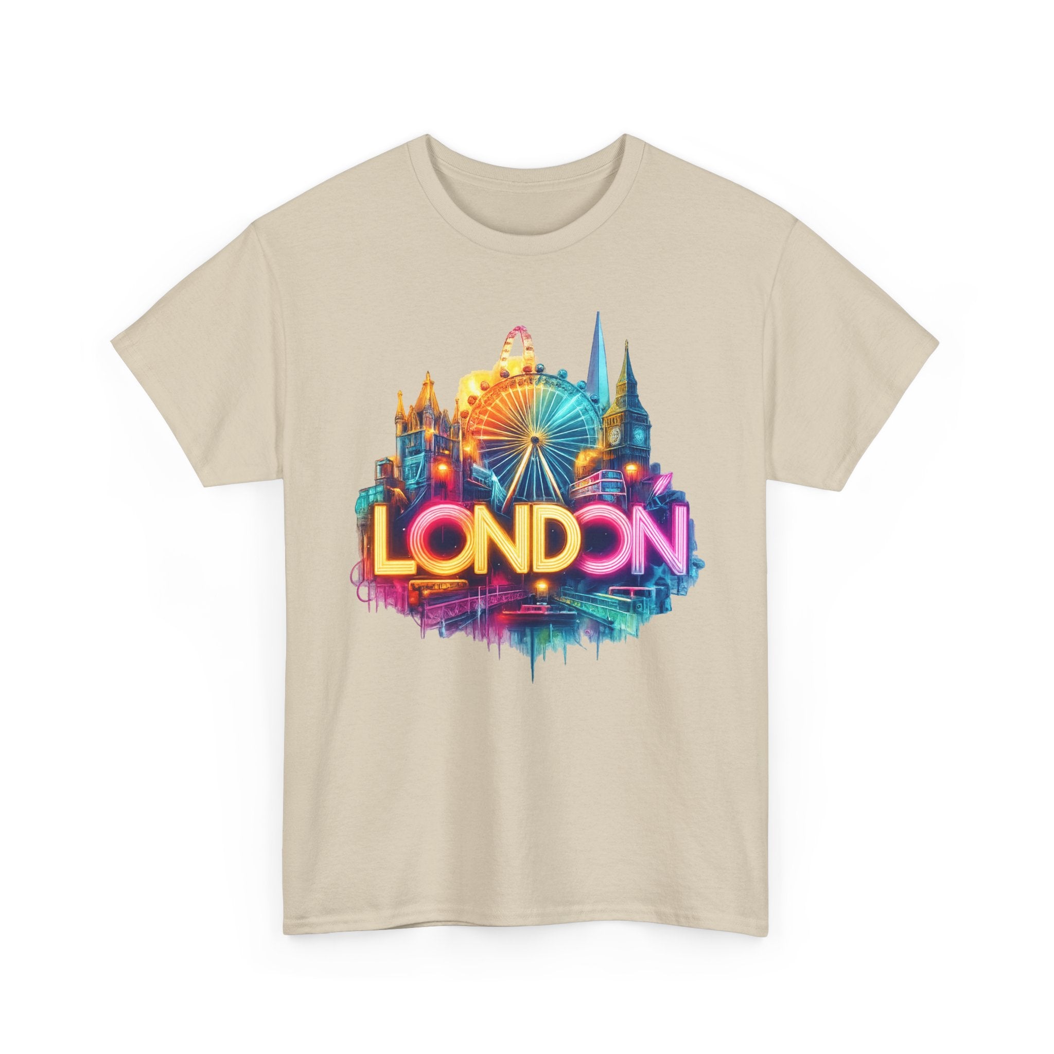 London Skyline Tee — Colorful Neon London Landmark T-Shirt