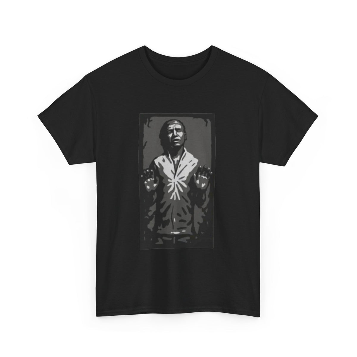 Han Solo Inspired Graphic T-Shirt — Monochrome Praying Figure Streetwear Tee