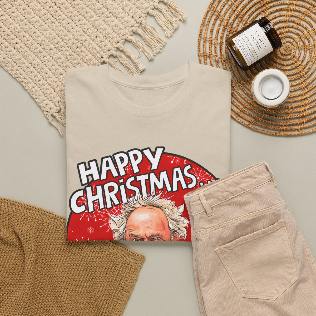 Funny Christmas Tee — “Happy Christmas… Now Feck Off!” Holiday Graphic T-Shirt