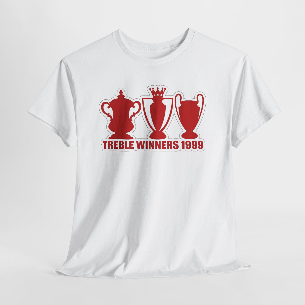 Manchester United Treble Winners 1999 Trophy Graphic Cotton T-Shirt