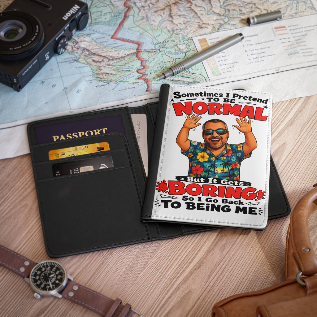 Funny 'Sometimes I Pretend To Be Normal' Passport Cover — Travel Wallet for Fun-Loving Men & Women