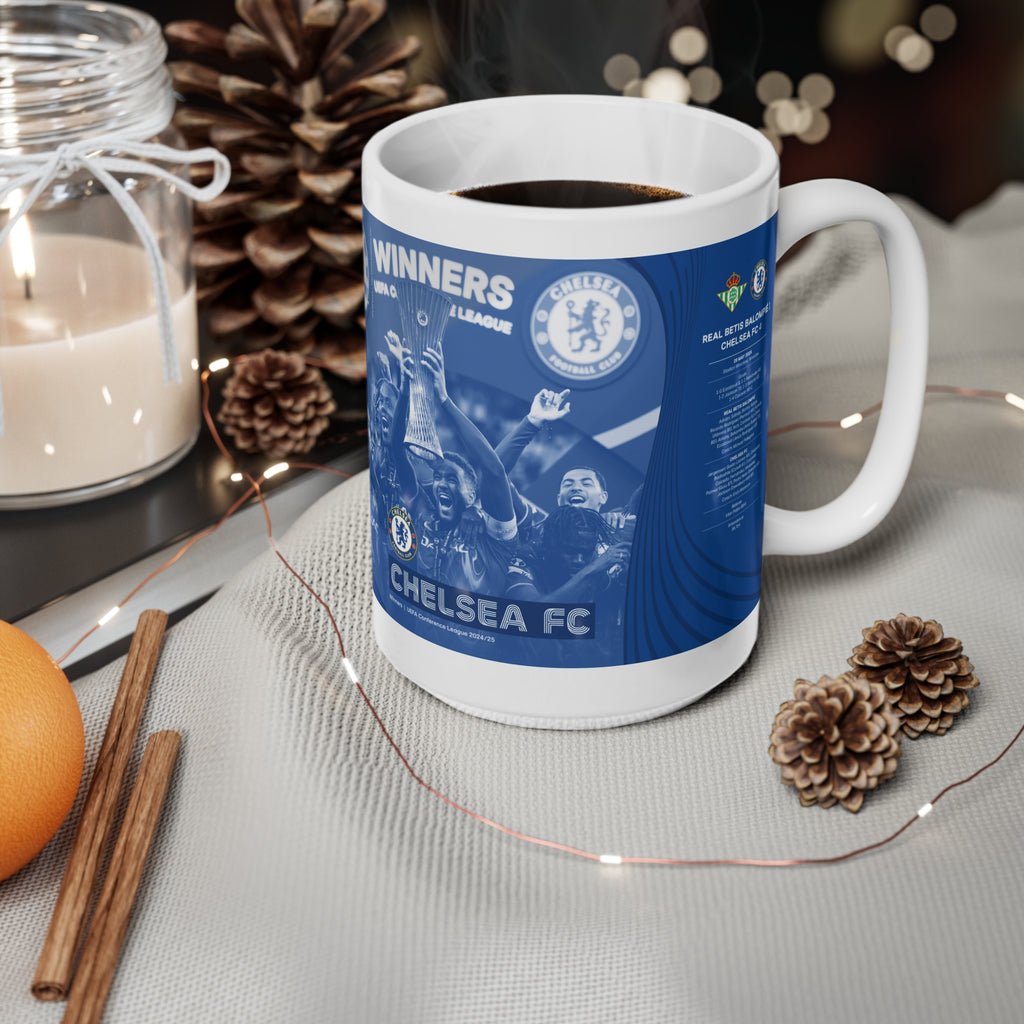 Chelsea 2025 UEFA Conference League Winners Ceramic Coffee Mug — Winners 11oz/15oz