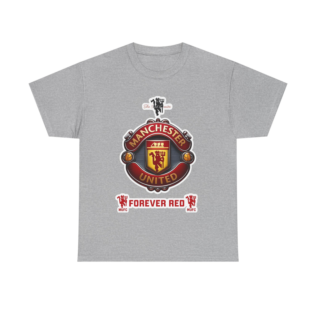 Manchester United Inspired Football Crest Tee — "Forever Red" Supporter Shirt