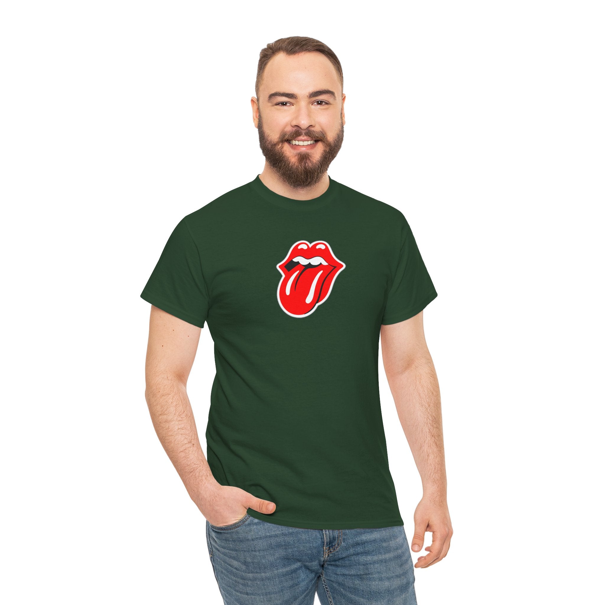 Rock Retro Red Tongue and Lips Graphic Tee