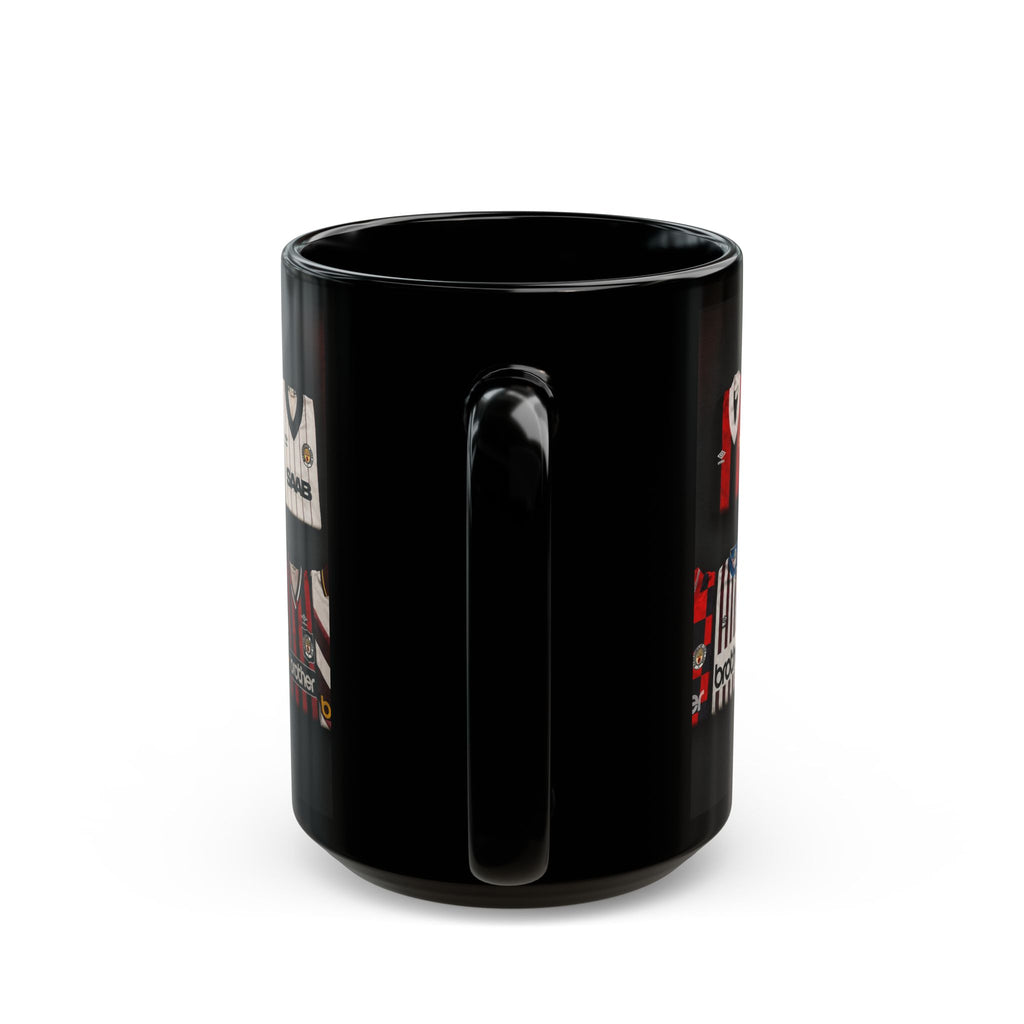 Manchester City Retro Away Football Kit Collage Mug — Vintage Soccer Jersey Coffee Cup (11oz/15oz)