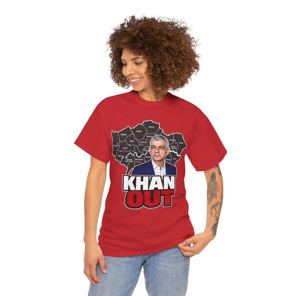 Sadiq Khan Out" Political Protest Tee with Sadiq Khan Graphic T-Shirt
