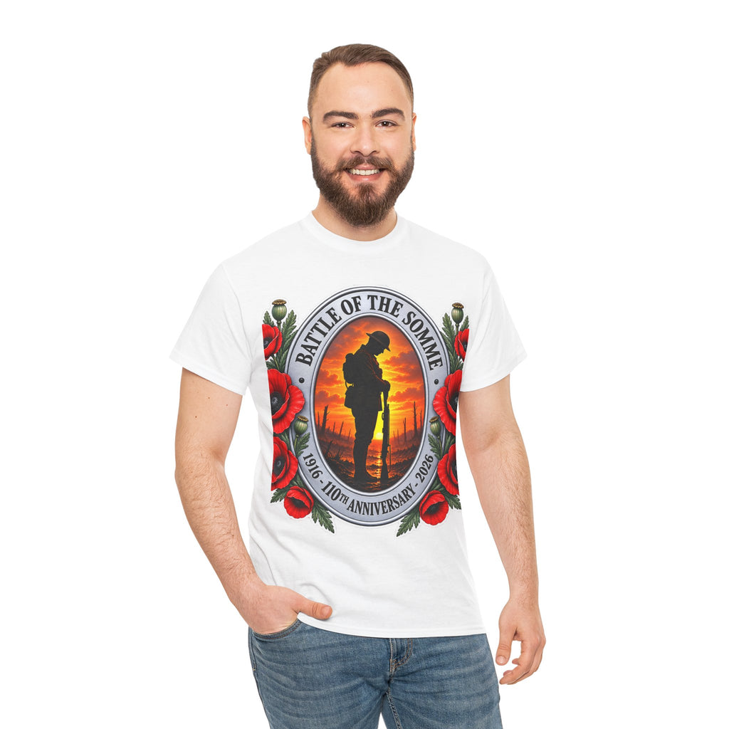 Battle of the Somme Memorial Cotton T-Shirt — 100th Anniversary Poppy Tribute