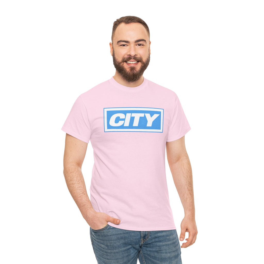 City Logo T-Shirt — Bold Blue Box Graphic Tee