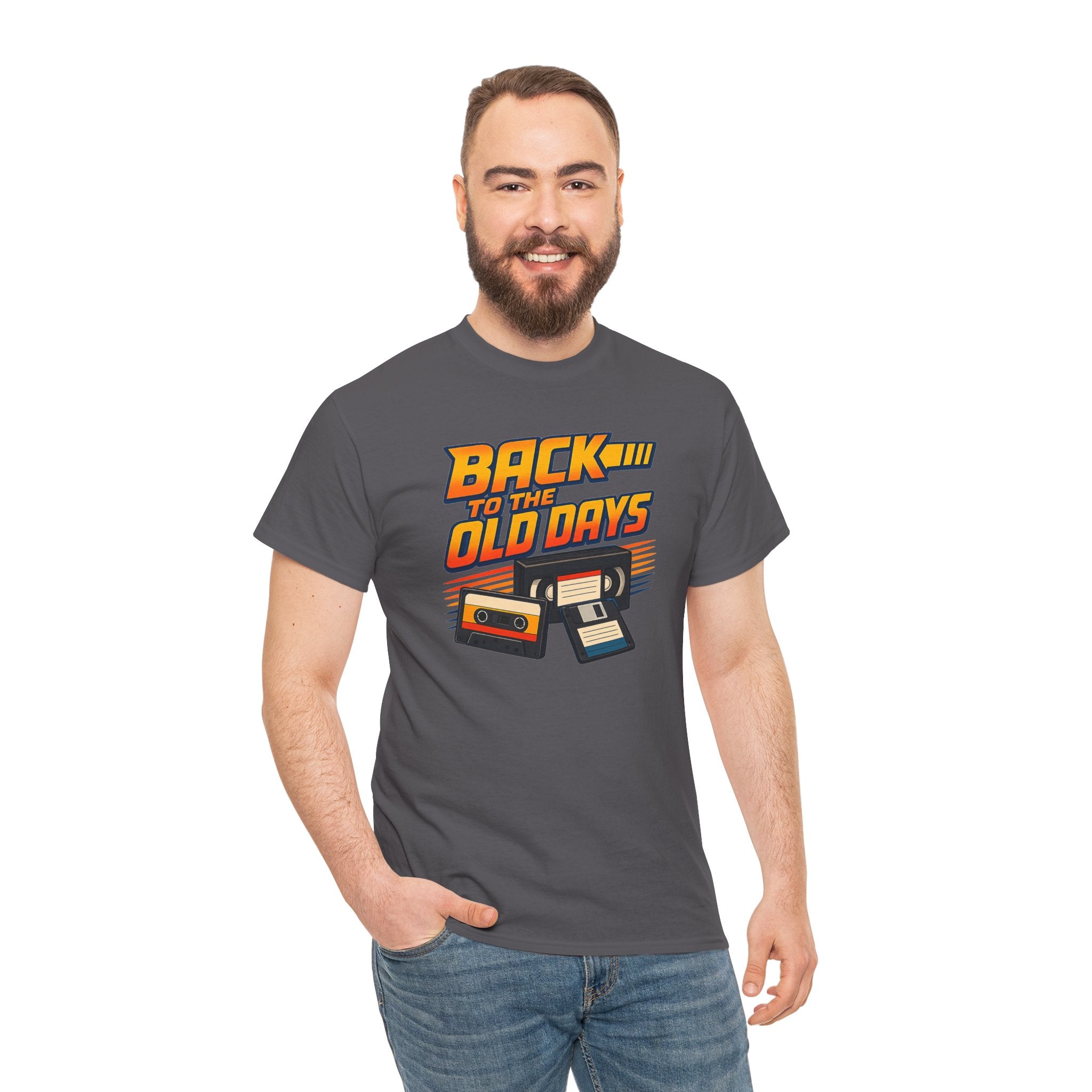 Back to the Old Days Tee – Retro Cassette & VHS Nostalgia T-Shirt