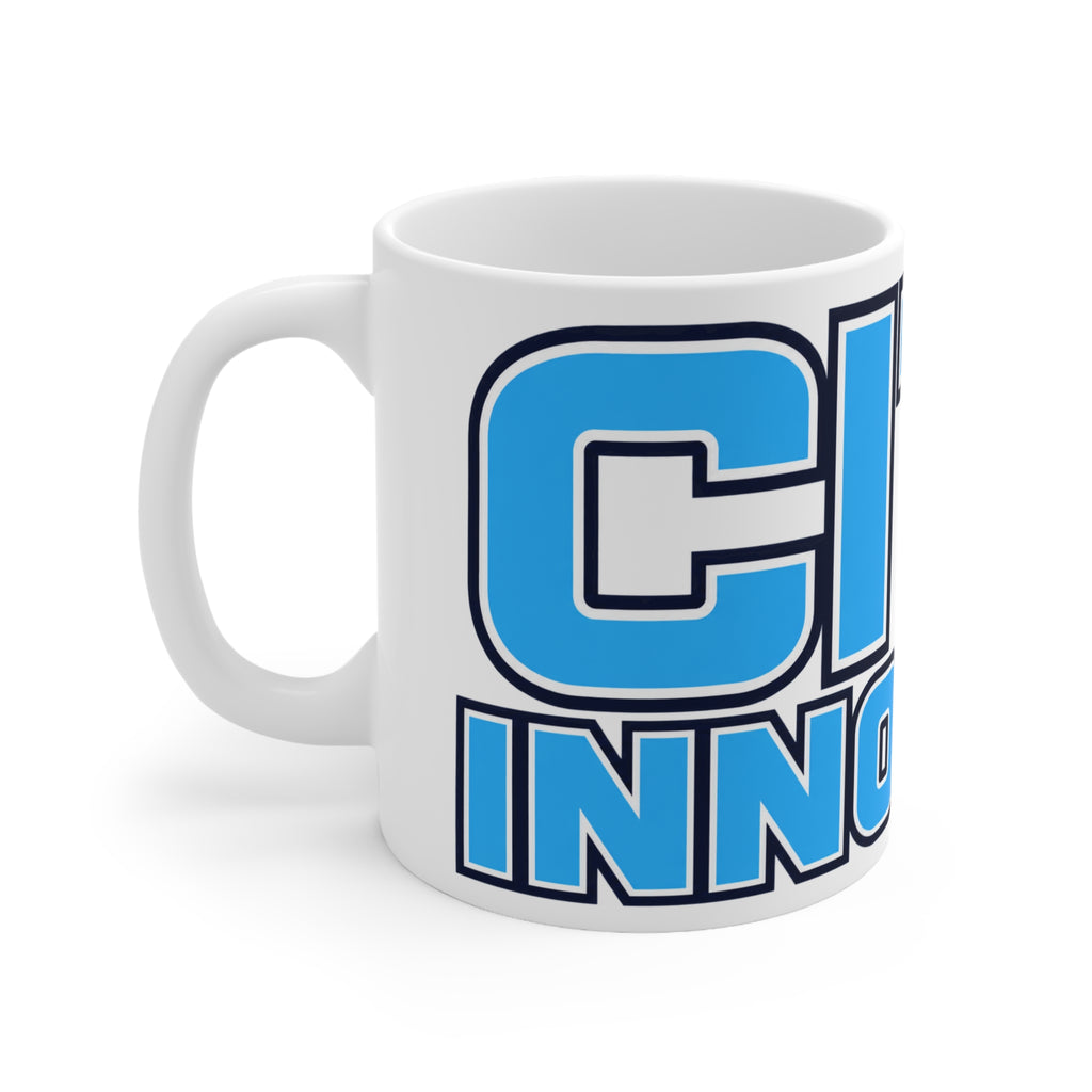 City Innocent Ceramic Coffee Mug — Bold Blue Graphic 11oz & 15oz