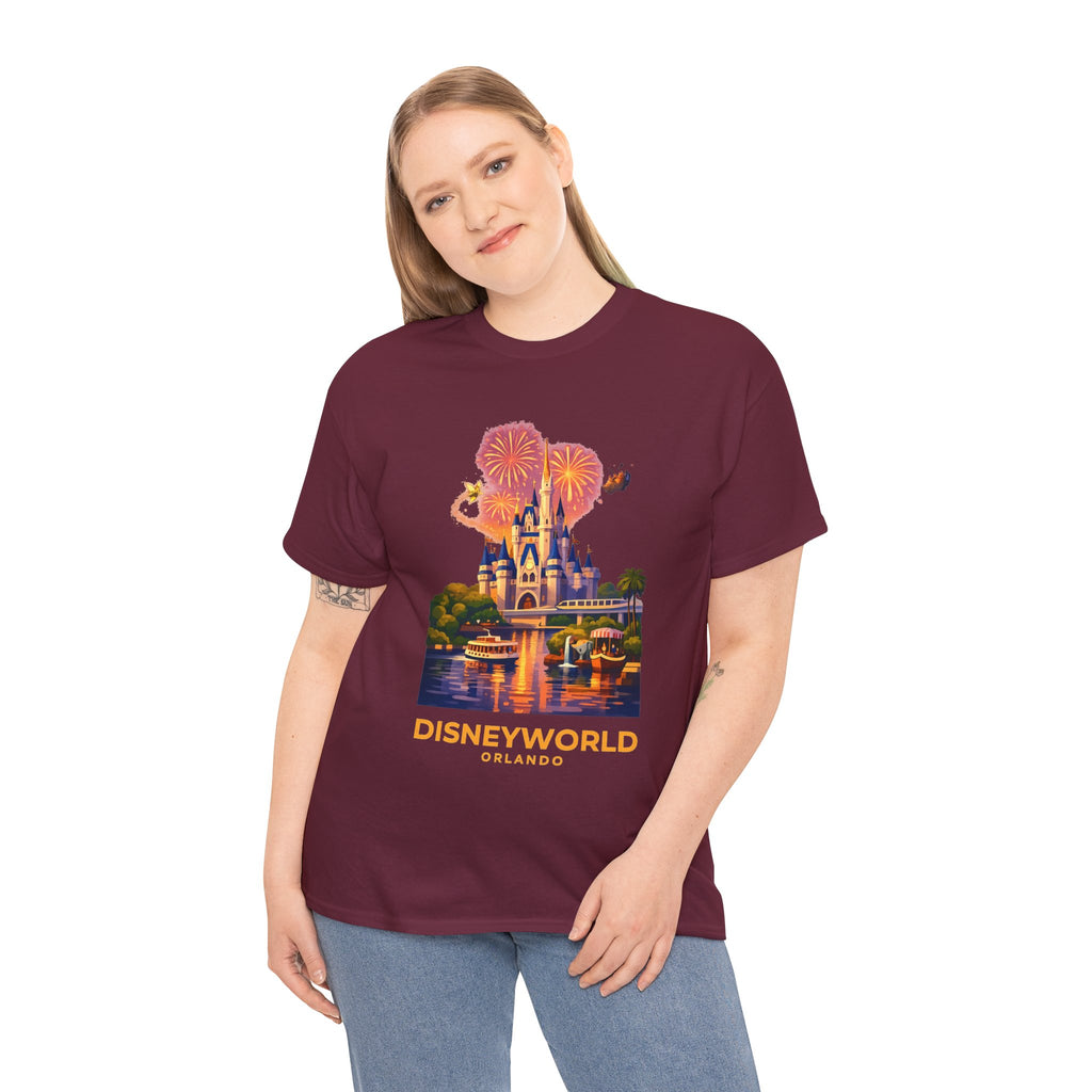 Disney World Castle Orlando Fireworks Cotton T‑Shirt
