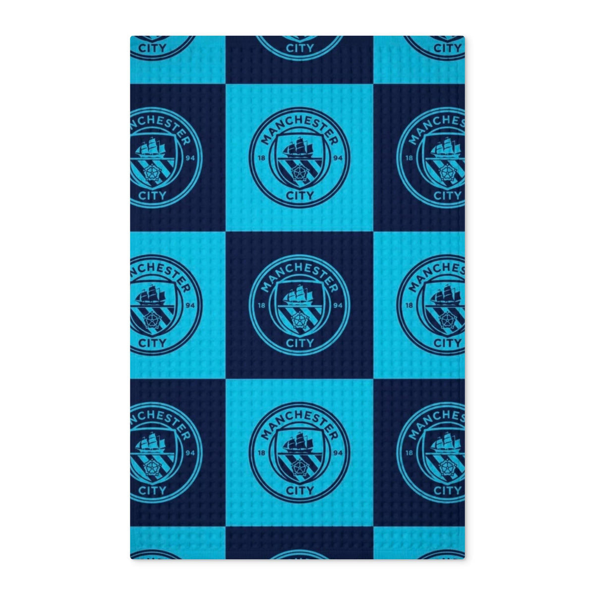 Manchester City Waffle Tea Towel — Double-Sided Football Kitchen Towel