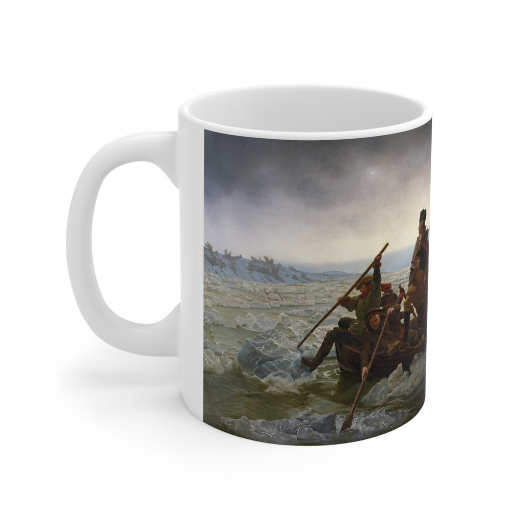 Washington Crossing the Delaware Ceramic Coffee Mug — Historic Revolutionary War Artwork (11oz & 15oz)