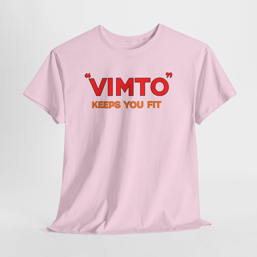 VIMTO "Keeps You Fit" Graphic Tee — Retro Beverage Logo T-Shirt