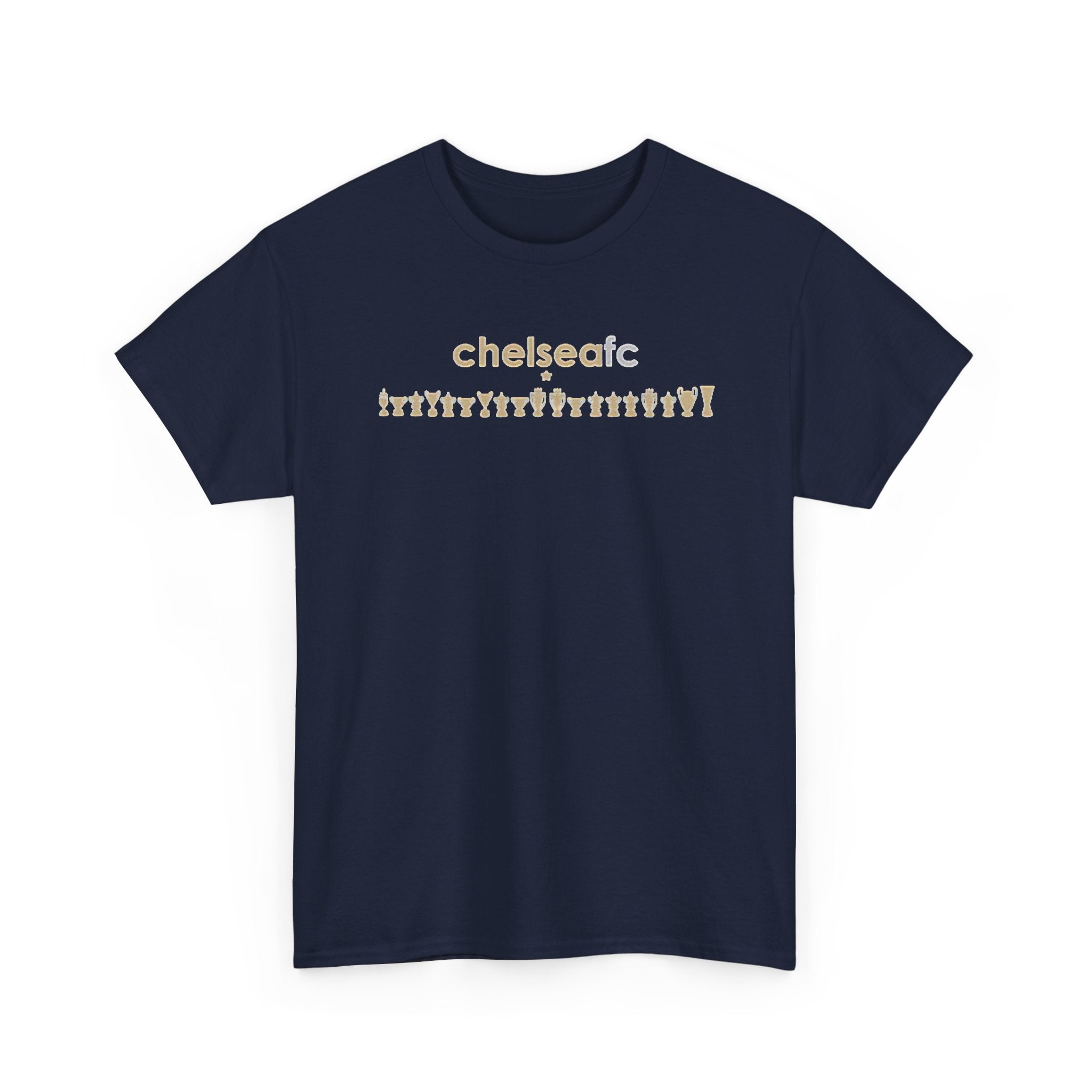 Chelsea FC Retro Silhouette Tee — Beige Logo Football Fans Shirt