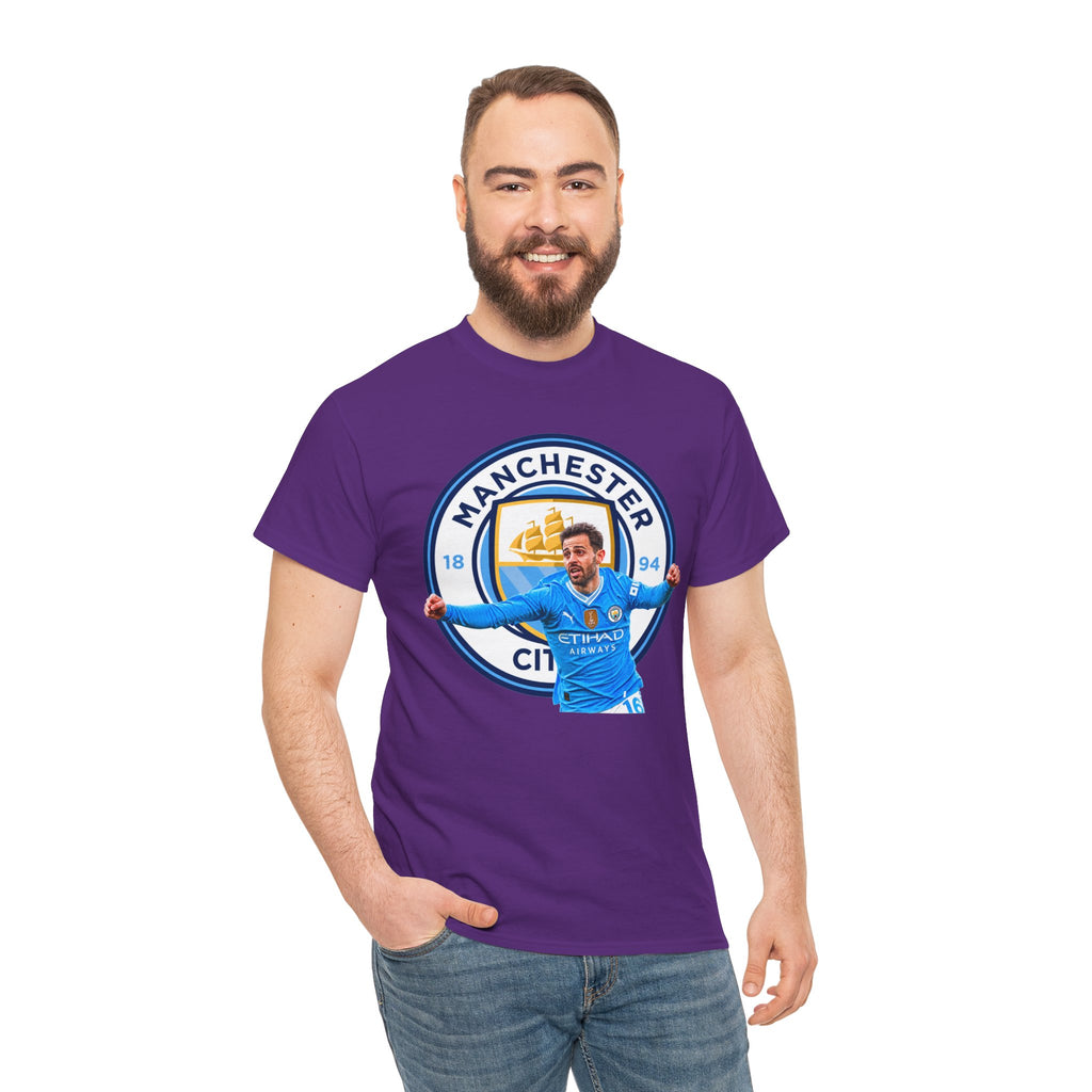 Bernardo SIlva Manchester City legend Cotton T‑Shirt — Blue Crest Football Tee
