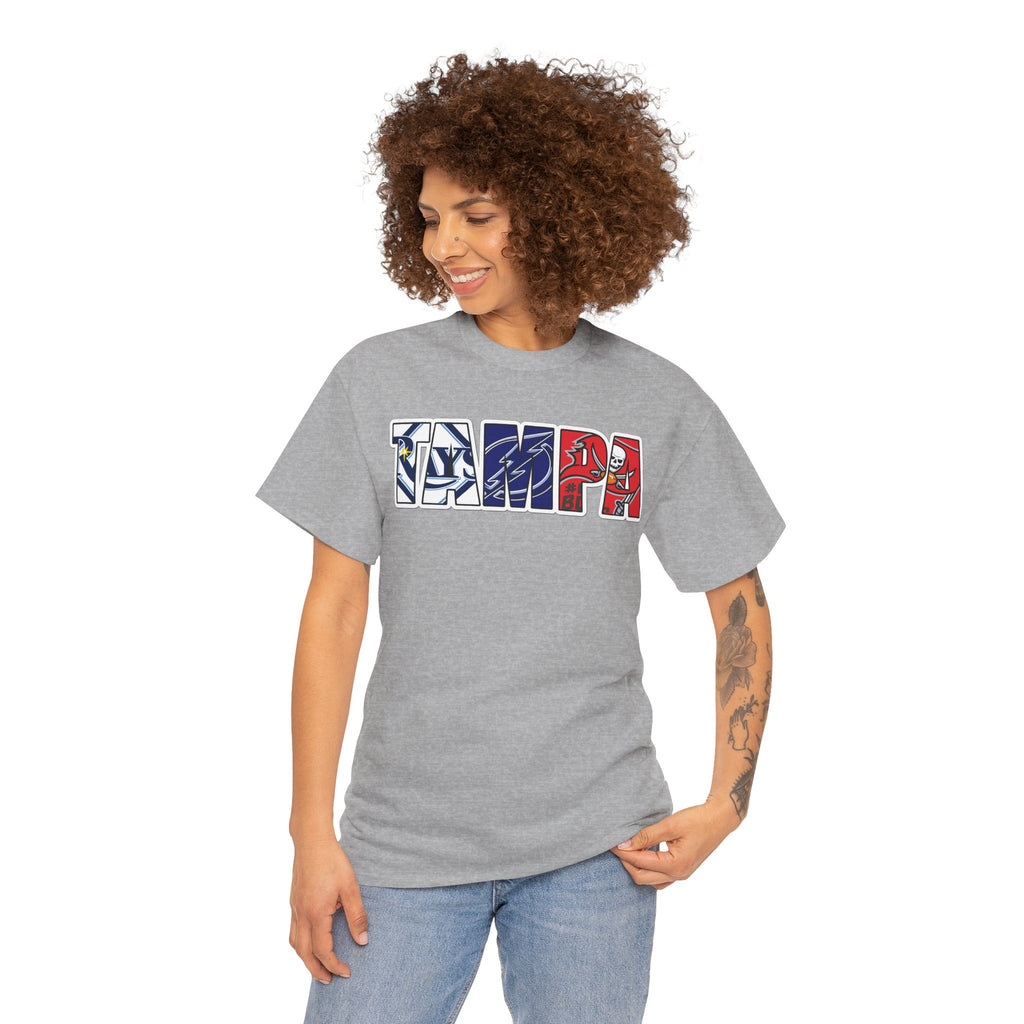 Tampa Block Letter Tee — Florida Flag Graphic T‑Shirt