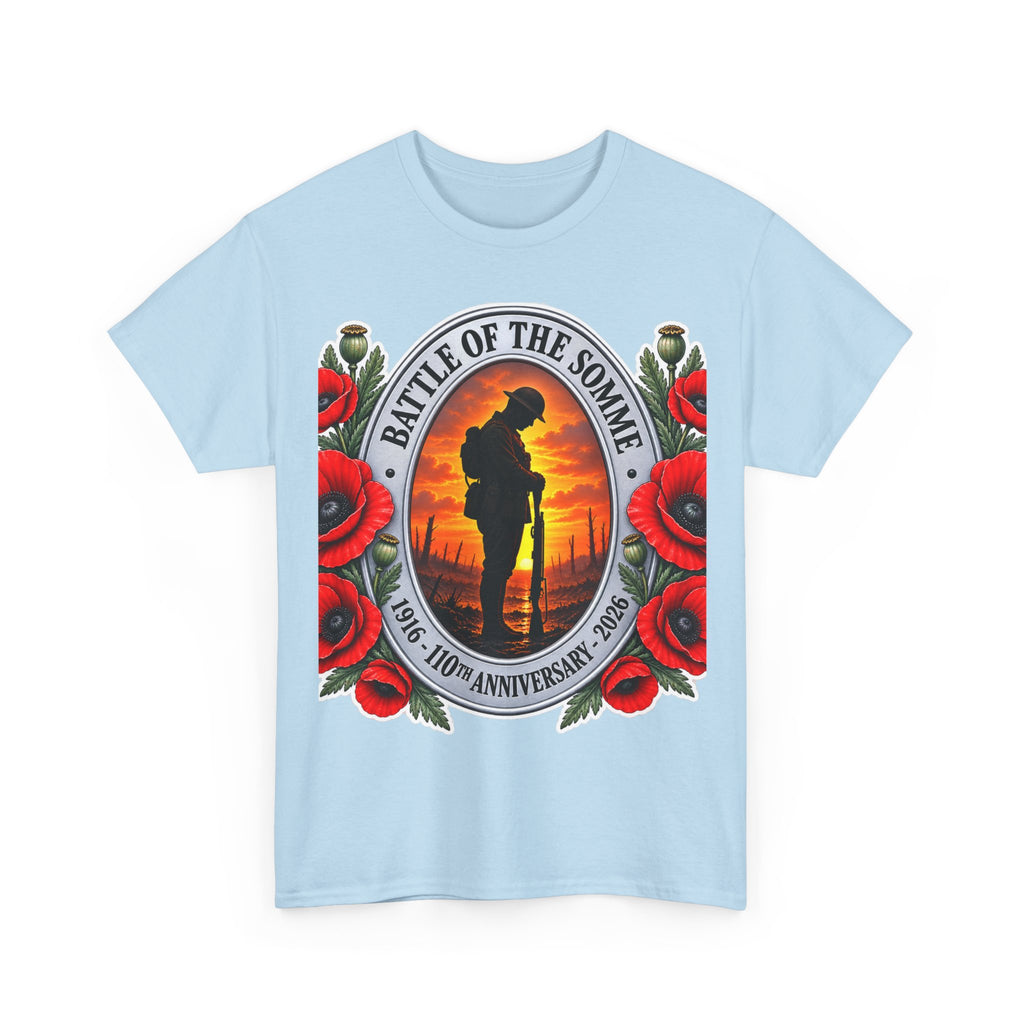 Battle of the Somme Memorial Cotton T-Shirt — 100th Anniversary Poppy Tribute
