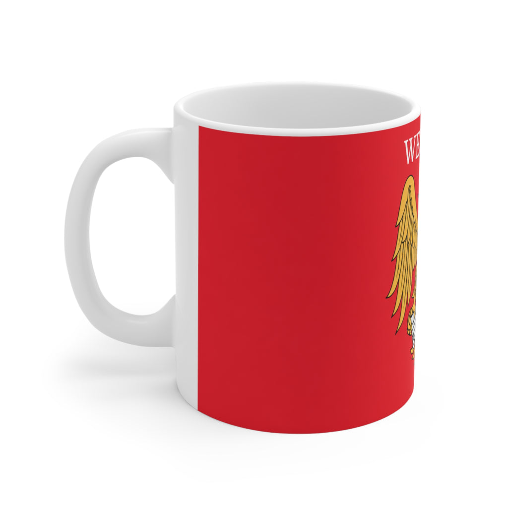 Manchester United Wembley 1958 Crest Ceramic Coffee Mug — Vintage Football Emblem, 11oz/15oz