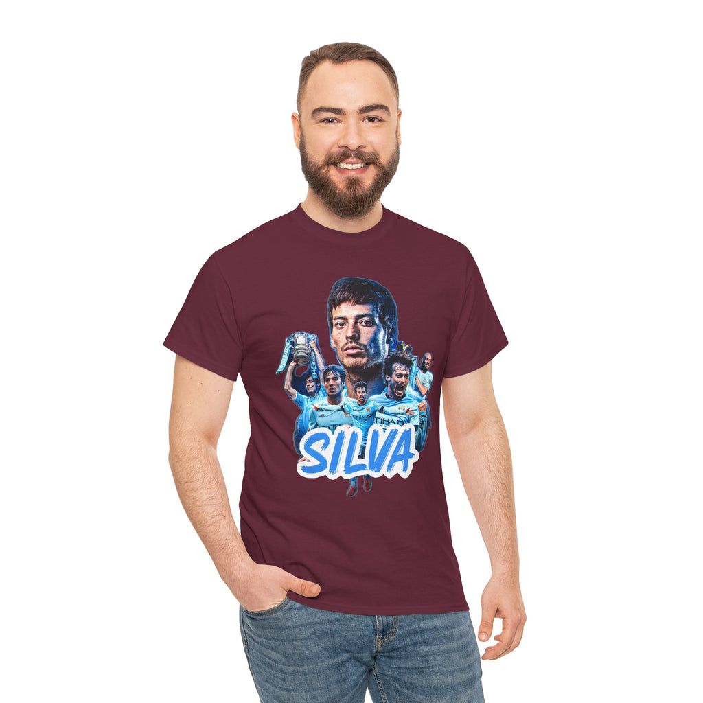 David Silva Manchester City Soccer Tee — Classic Player Portrait Football Shirt